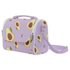 Avocado Green With Pastel Violet Background2 Avocado Pastel Light Violet Satchel Shoulder Bag