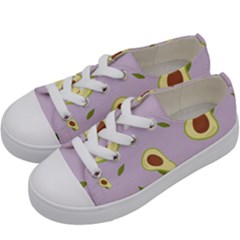 Avocado Green With Pastel Violet Background2 Avocado Pastel Light Violet Kids  Low Top Canvas Sneakers by genx