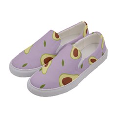 Avocado Green With Pastel Violet Background2 Avocado Pastel Light Violet Women s Canvas Slip Ons by genx