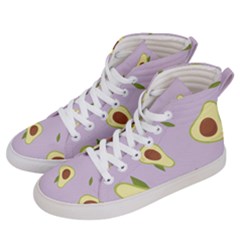 Avocado Green With Pastel Violet Background2 Avocado Pastel Light Violet Women s Hi-top Skate Sneakers by genx