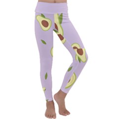 Avocado Green With Pastel Violet Background2 Avocado Pastel Light Violet Kids  Lightweight Velour Classic Yoga Leggings by genx