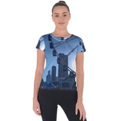 Navy Pier Chicago Short Sleeve Sports Top  by Riverwoman