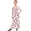 Red Apple Core Funny Retro Pattern Half on white background Kids  Quarter Sleeve Maxi Dress View1