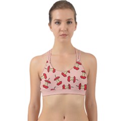 Red Apple Core Funny Retro Pattern Half Eaten On Pastel Orange Background Back Web Sports Bra