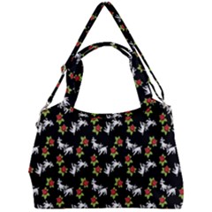 Lamb Pattern Black Double Compartment Shoulder Bag by snowwhitegirl