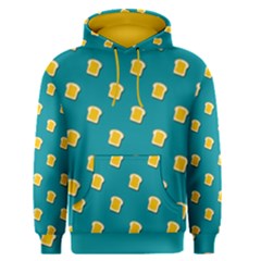 Toast With Cheese Funny Retro Pattern Turquoise Green Background Men s Pullover Hoodie by genx