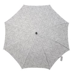 Organic Olive Leaves Pattern Hand Drawn Black And White Hook Handle Umbrellas (large) by genx