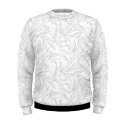 Organic Olive Leaves Pattern Hand Drawn Black And White Men s Sweatshirt by genx