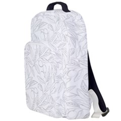 Organic Olive Leaves Pattern Hand Drawn Black And White Double Compartment Backpack by genx
