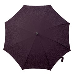 Organic Olive Leaves Pattern Hand Drawn Purple Red Wine Hook Handle Umbrellas (medium) by genx