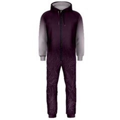 Organic Olive Leaves Pattern Hand Drawn Purple Red Wine Hooded Jumpsuit (men)  by genx