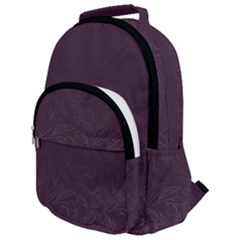 Organic Olive Leaves Pattern Hand Drawn Purple Red Wine Rounded Multi Pocket Backpack by genx