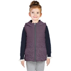 Organic Olive Leaves Pattern Hand Drawn Purple Red Wine Kids  Hooded Puffer Vest by genx