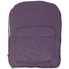 Organic Olive Leaves Pattern Hand Drawn Purple Red Wine Full Print Backpack