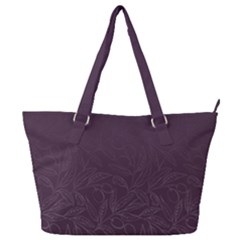 Organic Olive Leaves Pattern Hand Drawn Purple Red Wine Full Print Shoulder Bag by genx