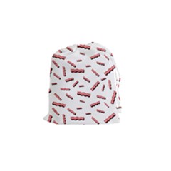 Funny Bacon Slices Pattern Infidel Red Meat Drawstring Pouch (small) by genx