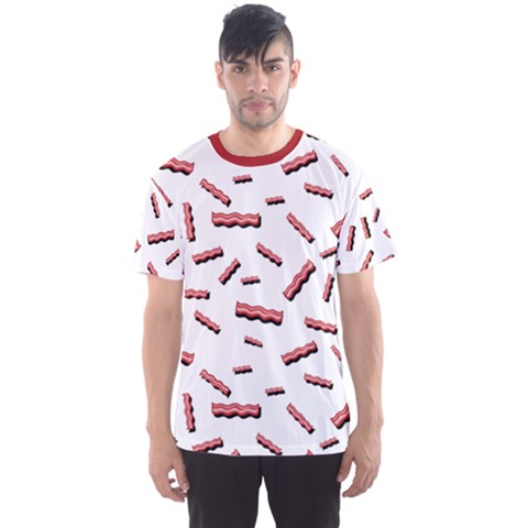 Funny Bacon Slices Pattern Infidel Red Meat Men s Sports Mesh Tee by genx