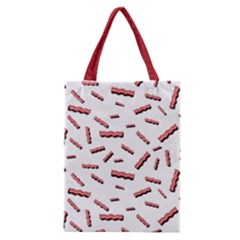 Funny Bacon Slices Pattern Infidel Red Meat Classic Tote Bag by genx