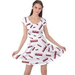 Funny Bacon Slices Pattern Infidel Red Meat Cap Sleeve Dress by genx