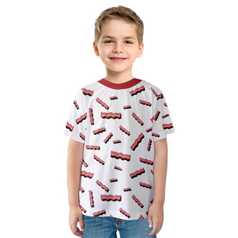 Funny Bacon Slices Pattern Infidel Red Meat Kids  Sport Mesh Tee by genx