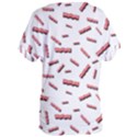Funny Bacon Slices Pattern infidel red meat Women s Oversized Tee View2
