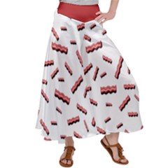 Funny Bacon Slices Pattern Infidel Red Meat Satin Palazzo Pants by genx