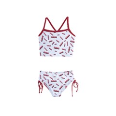 Funny Bacon Slices Pattern Infidel Red Meat Girls  Tankini Swimsuit by genx