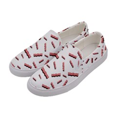 Funny Bacon Slices Pattern Infidel Red Meat Women s Canvas Slip Ons by genx