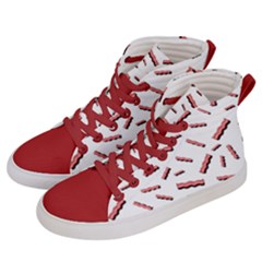 Funny Bacon Slices Pattern Infidel Red Meat Men s Hi-top Skate Sneakers by genx