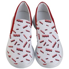 Funny Bacon Slices Pattern Infidel Red Meat Women s Lightweight Slip Ons by genx