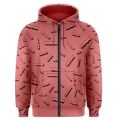 Funny Bacon Slices Pattern Infidel Vintage Red Meat Background  Men s Zipper Hoodie by genx