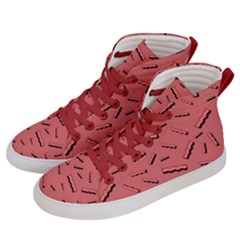 Funny Bacon Slices Pattern Infidel Vintage Red Meat Background  Men s Hi-top Skate Sneakers by genx