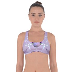 Happy Easter, Easter Egg With Flowers In Soft Violet Colors Got No Strings Sports Bra by FantasyWorld7