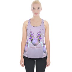 Happy Easter, Easter Egg With Flowers In Soft Violet Colors Piece Up Tank Top by FantasyWorld7