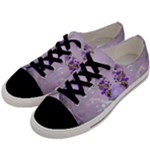 Happy Easter, Easter Egg With Flowers In Soft Violet Colors Men s Low Top Canvas Sneakers