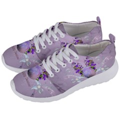 Happy Easter, Easter Egg With Flowers In Soft Violet Colors Men s Lightweight Sports Shoes by FantasyWorld7