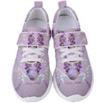 Happy Easter, Easter Egg With Flowers In Soft Violet Colors Women s Velcro Strap Shoes