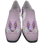 Happy Easter, Easter Egg With Flowers In Soft Violet Colors Slip On Heel Loafers