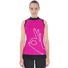 A-ok Perfect Handsign Maga Pro-trump Patriot On Pink Background Mock Neck Shell Top by snek