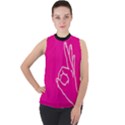 A-Ok Perfect handsign MAGA Pro-Trump Patriot on pink background Mock Neck Chiffon Sleeveless Top View1