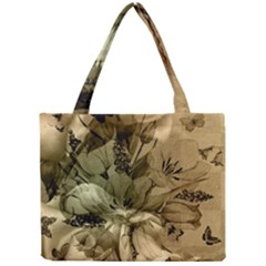 Wonderful Floral Design With Butterflies Mini Tote Bag by FantasyWorld7