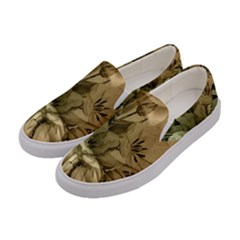 Wonderful Floral Design With Butterflies Women s Canvas Slip Ons by FantasyWorld7