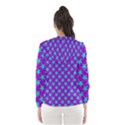 Turquoise Stars Pattern On Purple Women s Hooded Windbreaker View2