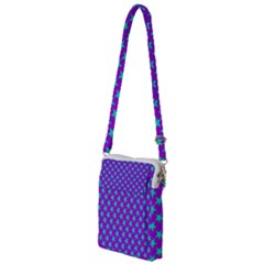 Turquoise Stars Pattern On Purple Multi Function Travel Bag by BrightVibesDesign