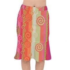 Ring Kringel Background Abstract Red Mermaid Skirt by Mariart