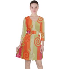 Ring Kringel Background Abstract Red Ruffle Dress