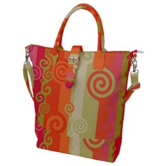 Ring Kringel Background Abstract Red Buckle Top Tote Bag