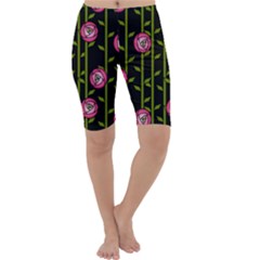 Abstract Rose Garden Cropped Leggings 