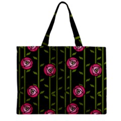 Abstract Rose Garden Zipper Mini Tote Bag