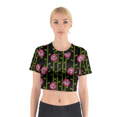 Abstract Rose Garden Cotton Crop Top